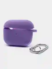 Пурпурный силиконовый чехол для Apple AirPods 3 поколения 2021 (с карабином)