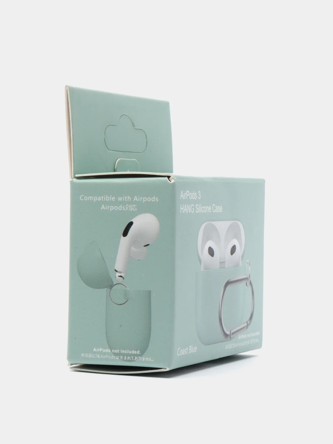 Тёмно-бирюзовый силиконовый чехол для Apple AirPods 3 поколения 2021 (с карабином)