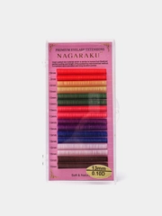 Ресницы для наращивания Nagaraku, цветные, 0.10, изгиб D