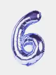Фиолетовый воздушный шар "Цифра 6" фиолетовый 100 см