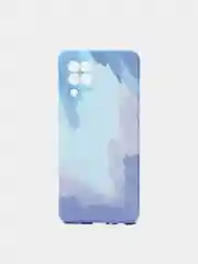 Небесно-голубой чехол Samsung Galaxy A22 / Galaxy M22 / Galaxy M32 силиконовый с мягким подкладом