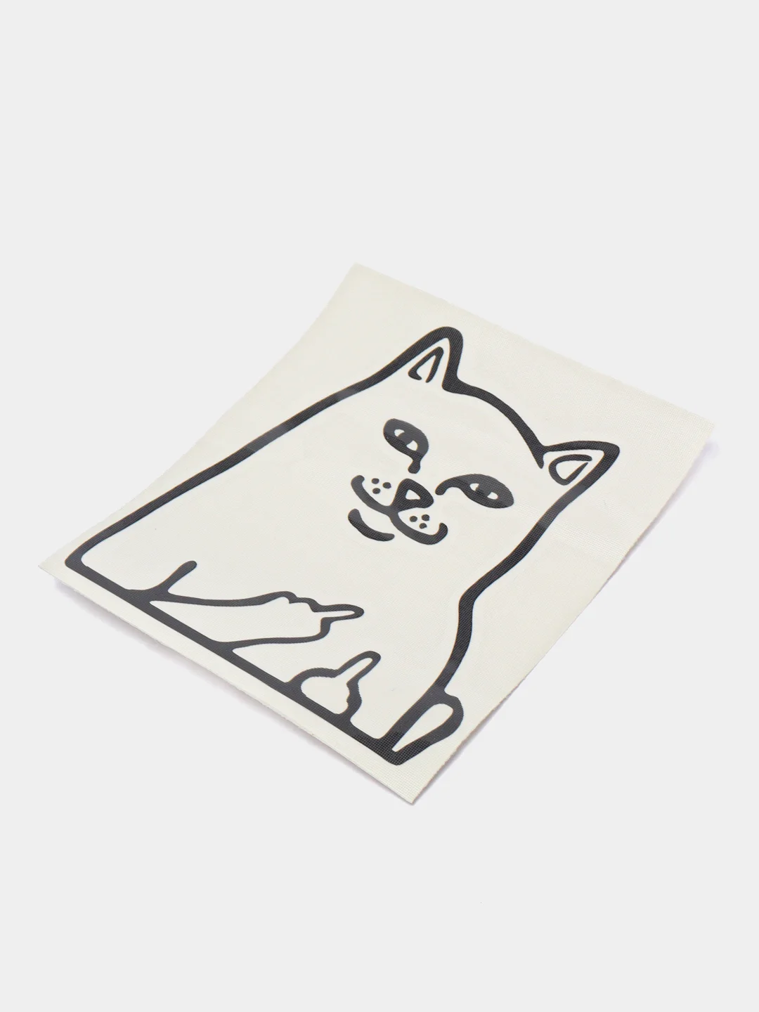 Черный наклейка голографическая Lord Nermal "Кот показывает факи", без фона
