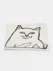 Черный наклейка голографическая Lord Nermal "Кот показывает факи", без фона
