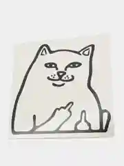 Черный наклейка голографическая Lord Nermal "Кот показывает факи", без фона