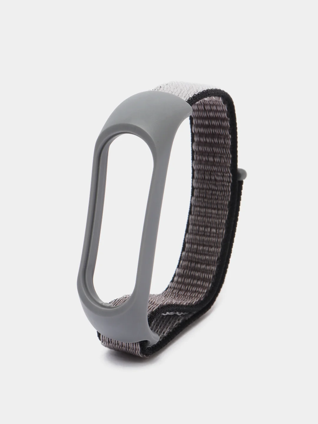 Серый ремешок нейлоновый для Xiaomi mi band 4/5/6/7, на липучке, Сяоми ми банд