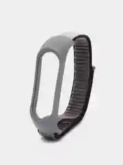Серый ремешок нейлоновый для Xiaomi mi band 4/5/6/7, на липучке, Сяоми ми банд