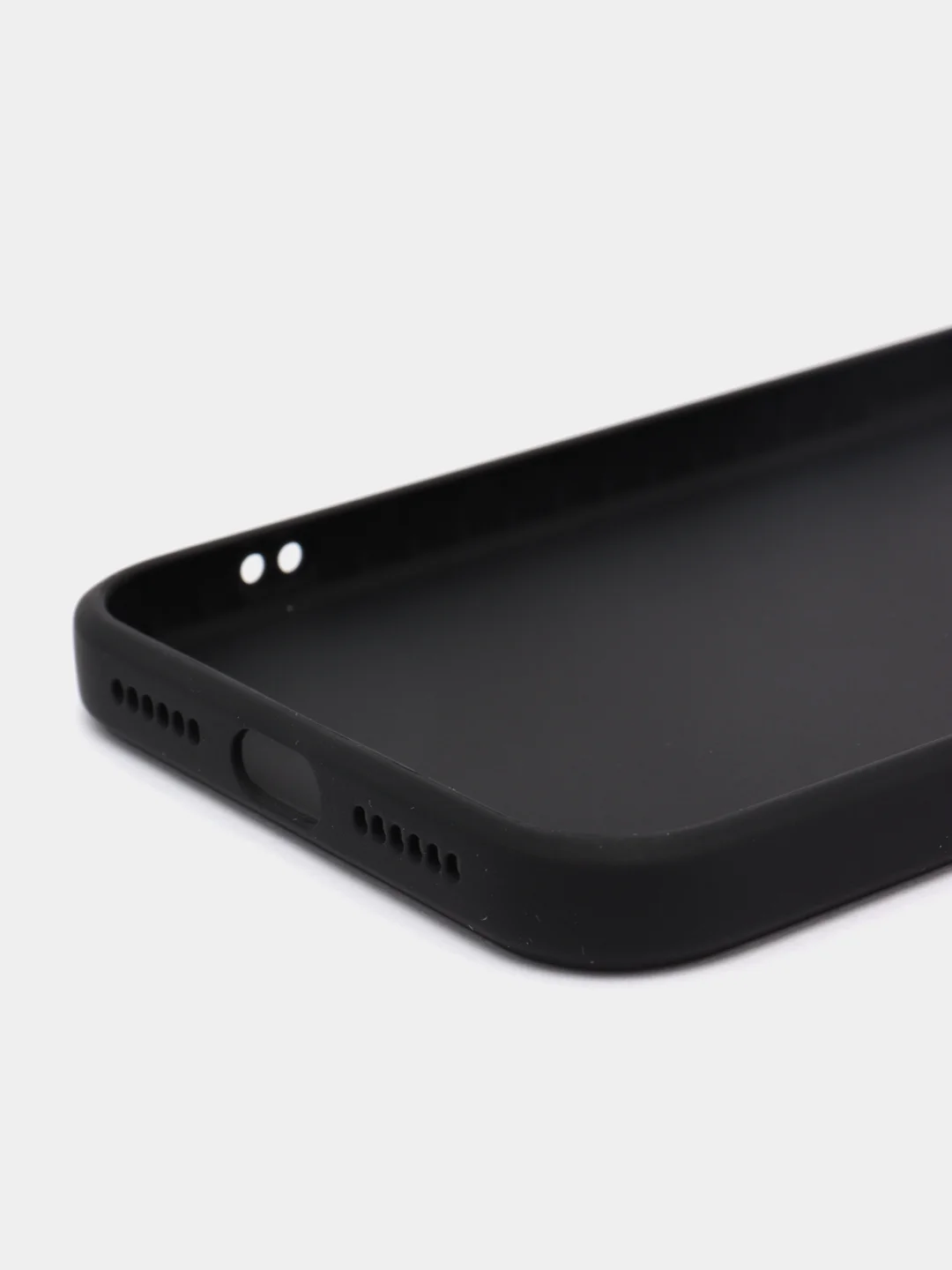 Черный чехол силиконовый со стеклянной панелью для Apple iPhone 11 (Айфон 11)