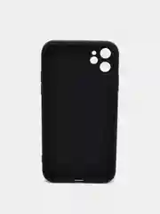 Черный чехол силиконовый со стеклянной панелью для Apple iPhone 11 (Айфон 11)