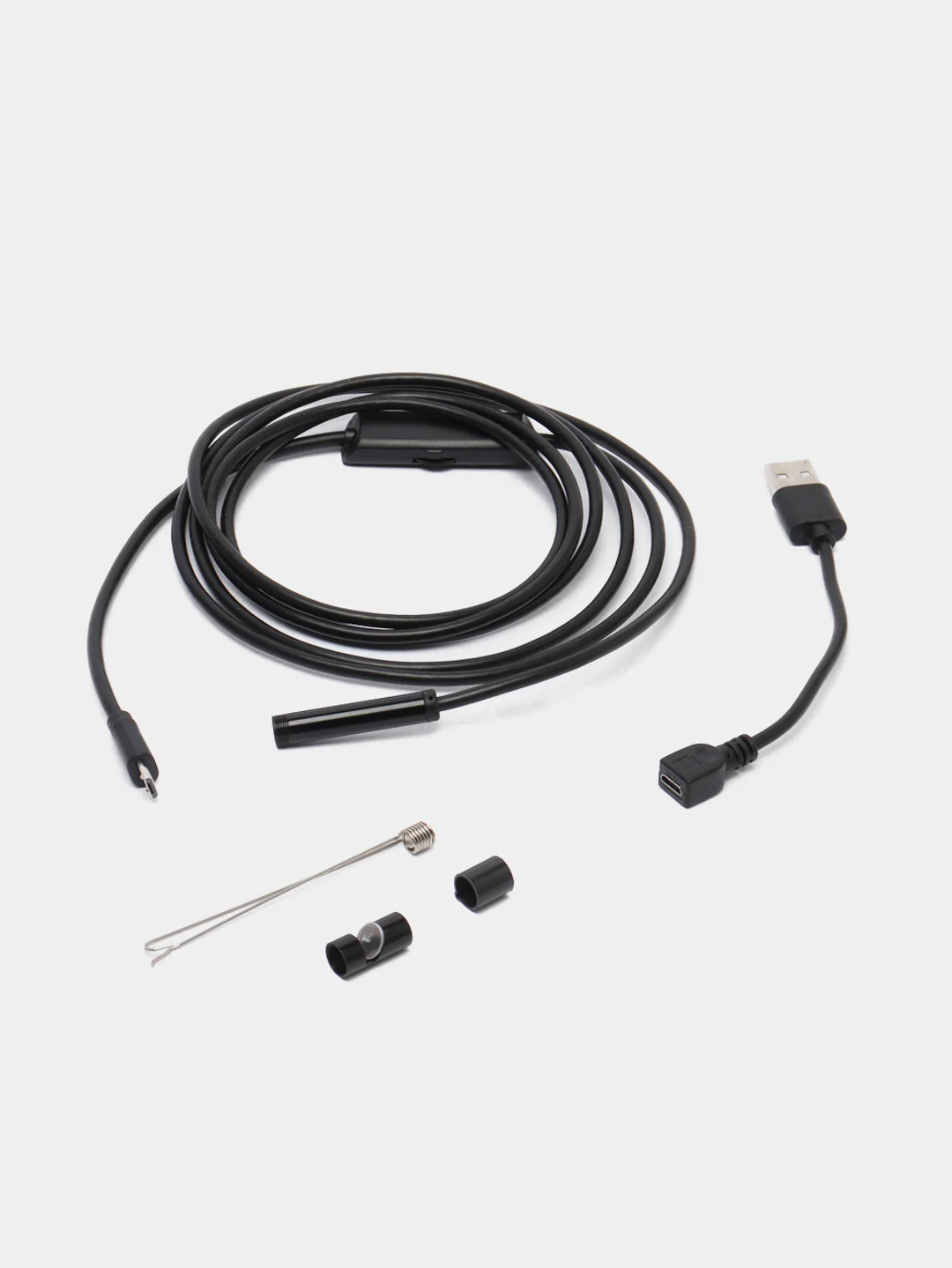 Угольный гибкий эндоскоп, с подсветкой, 7 мм, micro USB, USB камера для диагностики