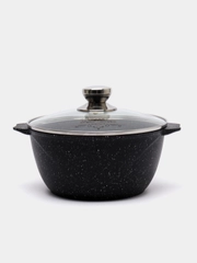 Кастрюля 3л, Мечта литая, толстостенная, с крышкой, покрытие Granit black, 3 л