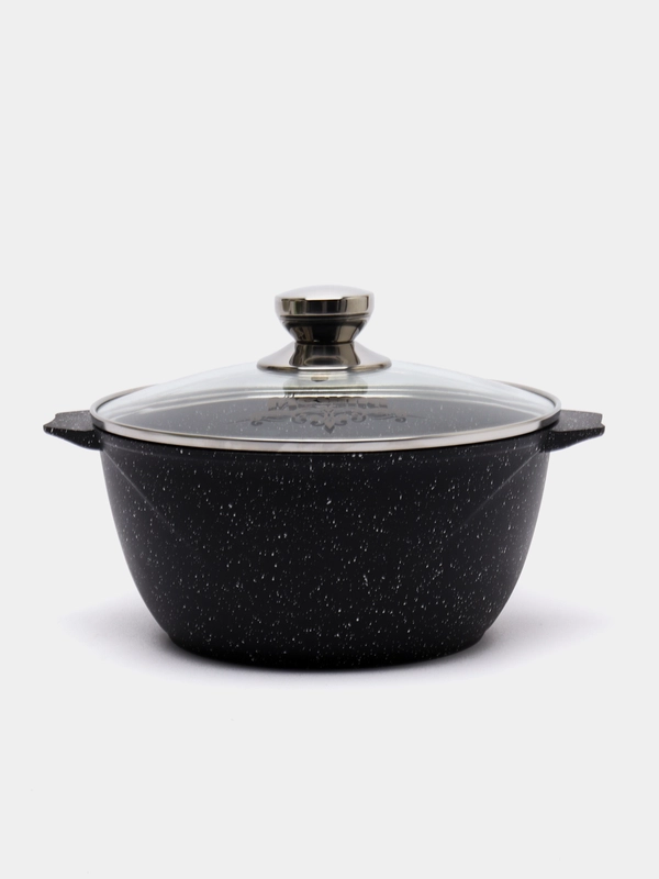 Кастрюля 3л, Мечта литая, толстостенная, с крышкой, покрытие Granit black, 3 л