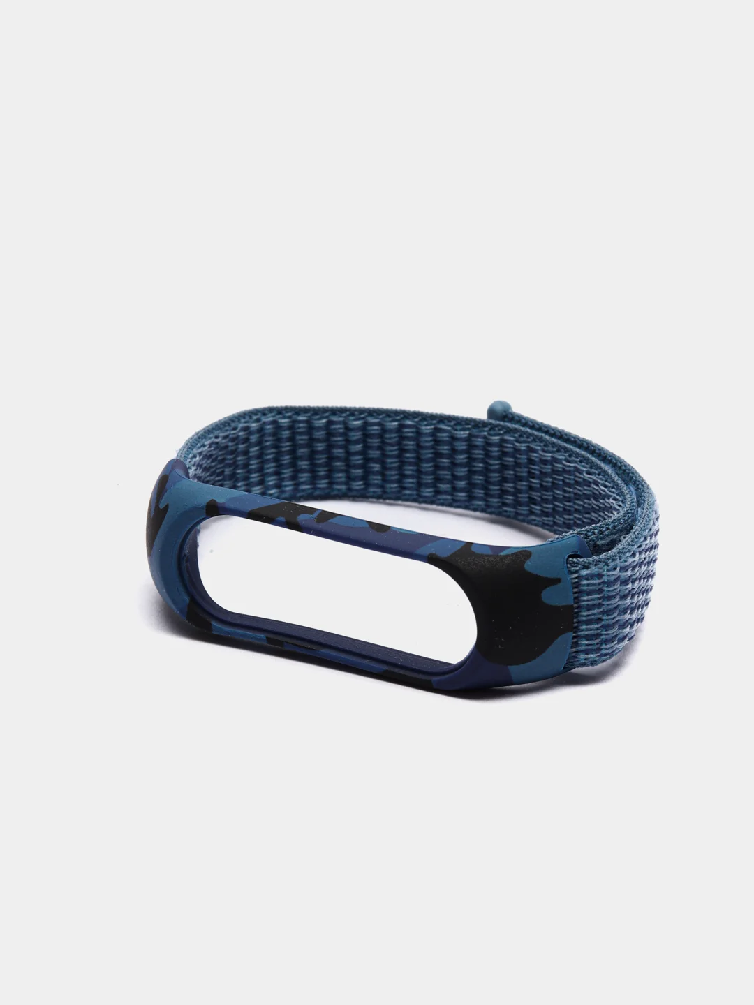 Синий ремешок нейлоновый для Xiaomi mi band 3, 4, 5, 6 на липучке