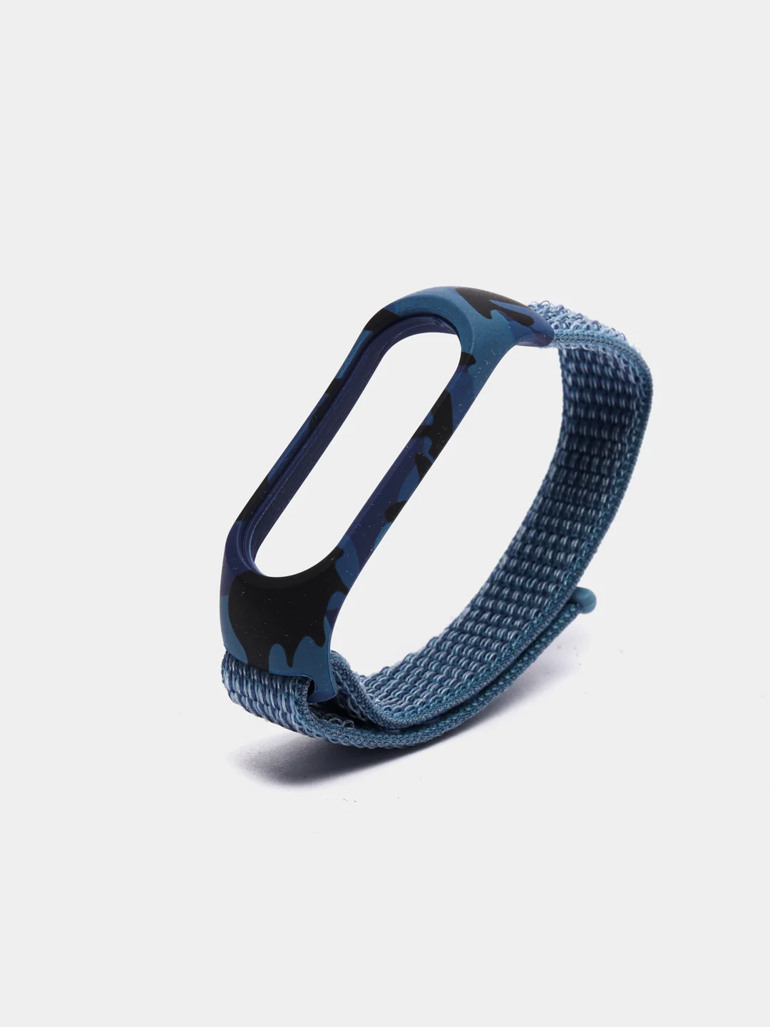 Синий ремешок нейлоновый для Xiaomi mi band 3, 4, 5, 6 на липучке