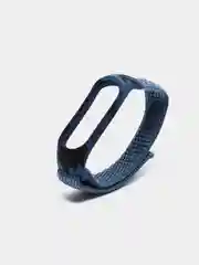 Синий ремешок нейлоновый для Xiaomi mi band 3, 4, 5, 6 на липучке