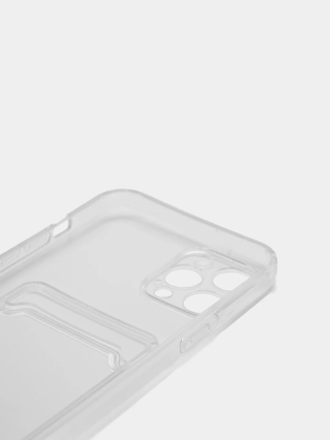 Прозрачный чехол противоударный для iPhone 12 Pro Max 6.7", прозрачный, с карманом для карты