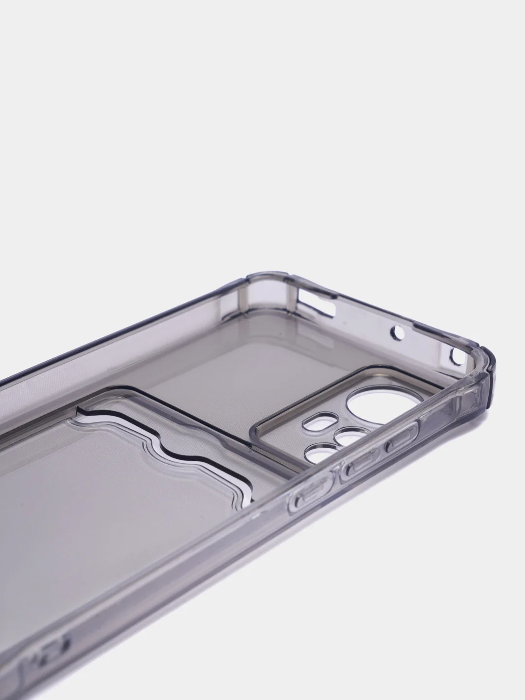 Черный чехол противоударный Xiaomi 12 / 12X / 12S, Сяоми 12, 12X, 12С прозрачный с карманом для карты