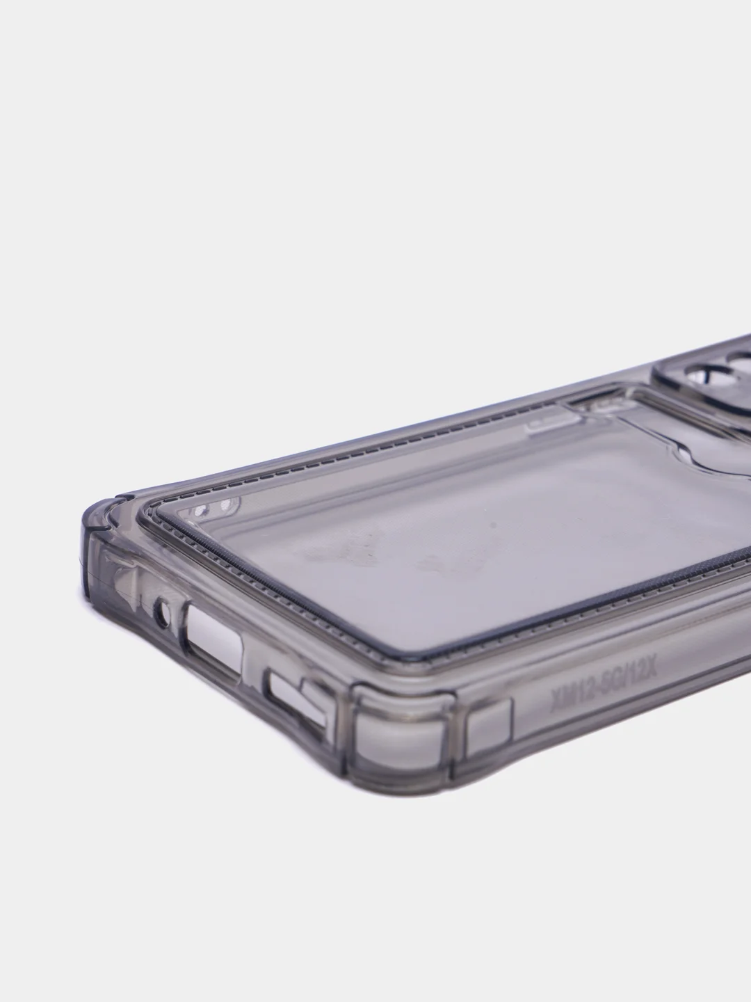Черный чехол противоударный Xiaomi 12 / 12X / 12S, Сяоми 12, 12X, 12С прозрачный с карманом для карты