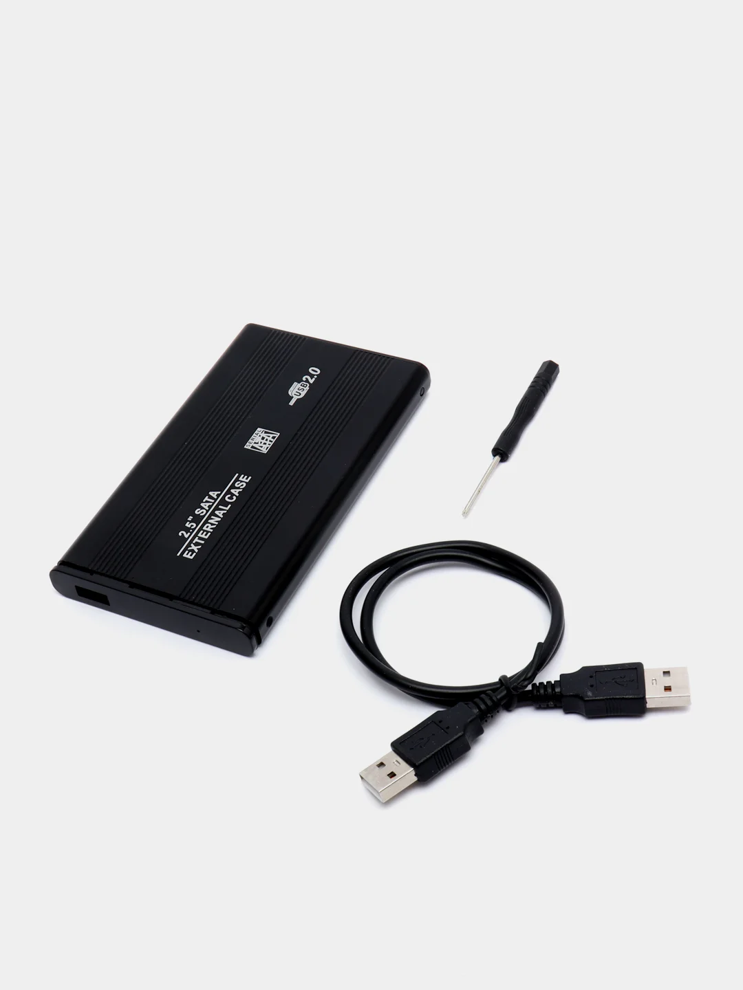 Черный корпус - кейс для внешнего жесткого диска (корпус) для HDD SSD 2,5 USB 2.0