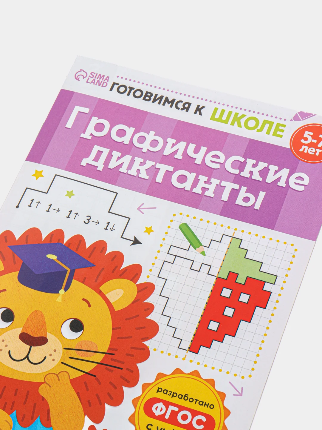 Графические диктанты обучающая книга,  рисунок по клеточкам, 5-7 лет