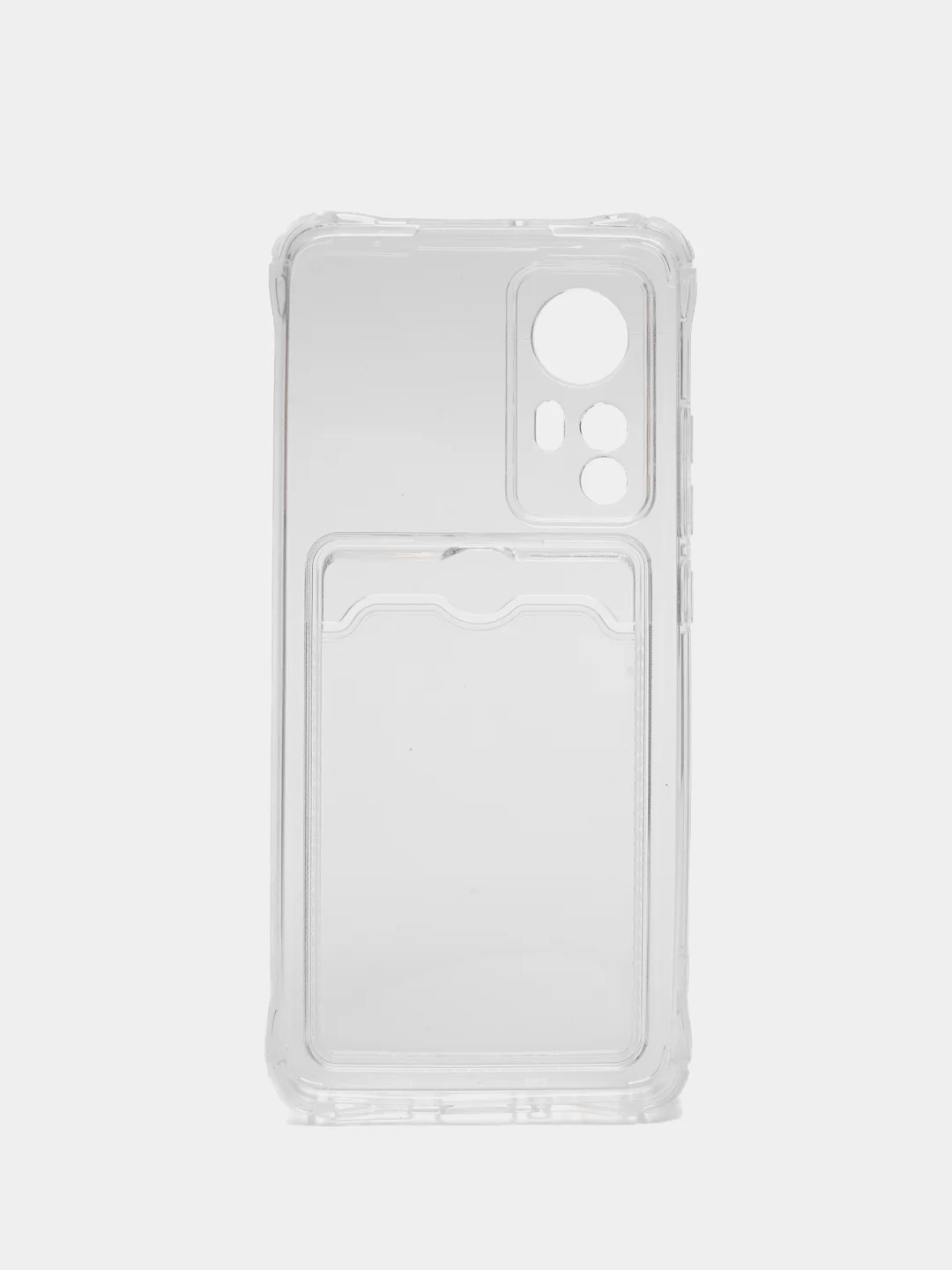 Марсала чехол противоударный Xiaomi 12 / 12X / 12S, Сяоми 12, 12X, 12С прозрачный с карманом для карты