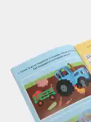 Салатовый блокнот-аппликации, раскраска с заданиями, развивающие, "Синий трактор", 6 видов