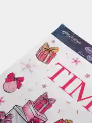 Розовый наклейка новогодняя на окно, стекло, зеркало многоразовая (20 х 34 см)