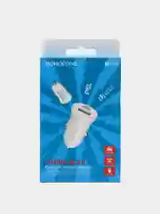 Белый автомобильное зарядное устройство USB 2,4A BOROFONE BZ18,BZ18A PD20W Quick Charge 3.0