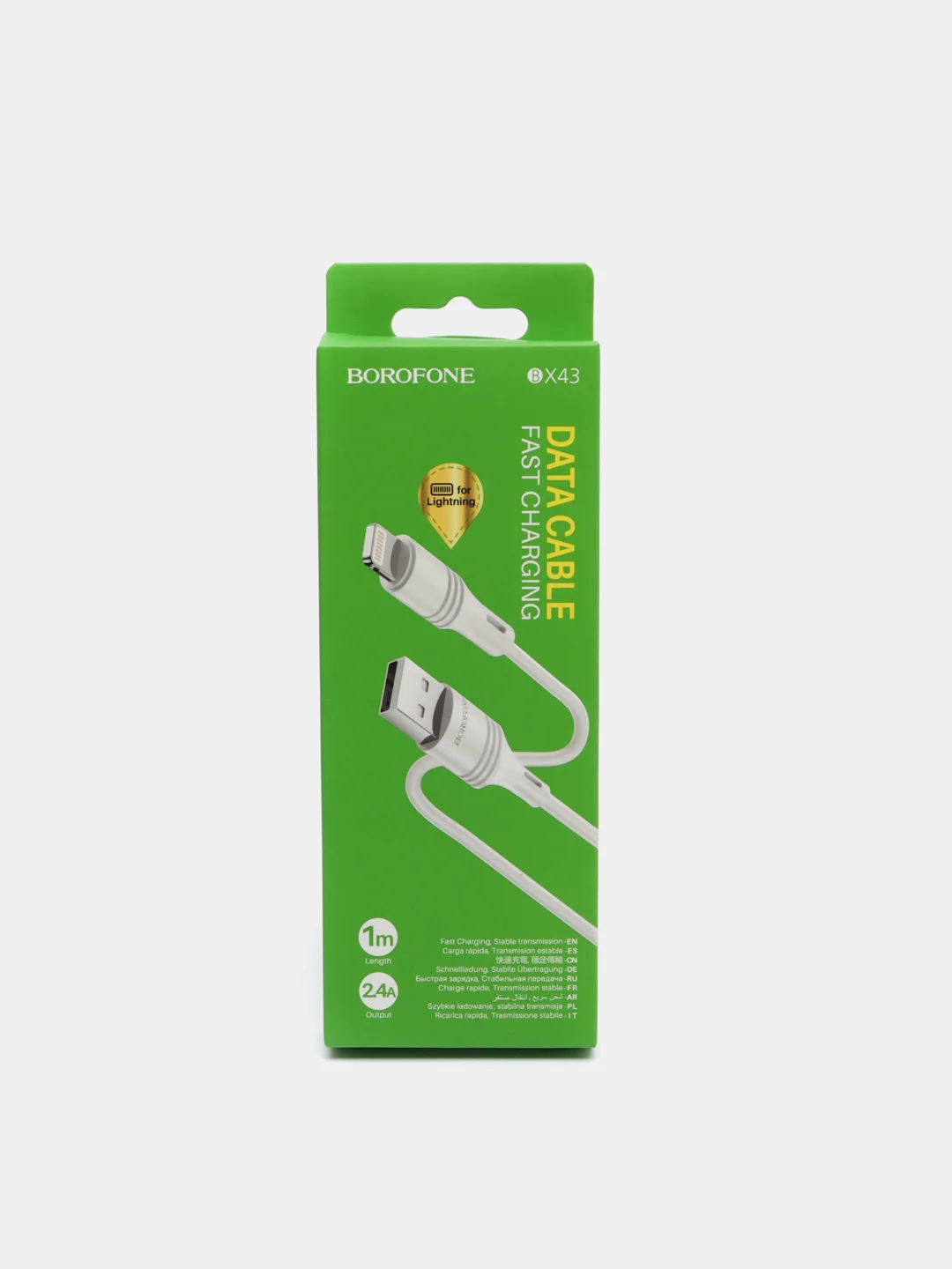 Белый кабель Type-C 3.0A, Lightning 2.4A, Micro USB 2.4A, быстрая зарядка 1 м