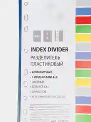 Разделитель пластиковый BRAUBERG, А4+, 20 листов, оглавление, цветной 225627