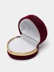 Багровый футляр подарочная коробка под кольца, бордовая с золотой окантовкой