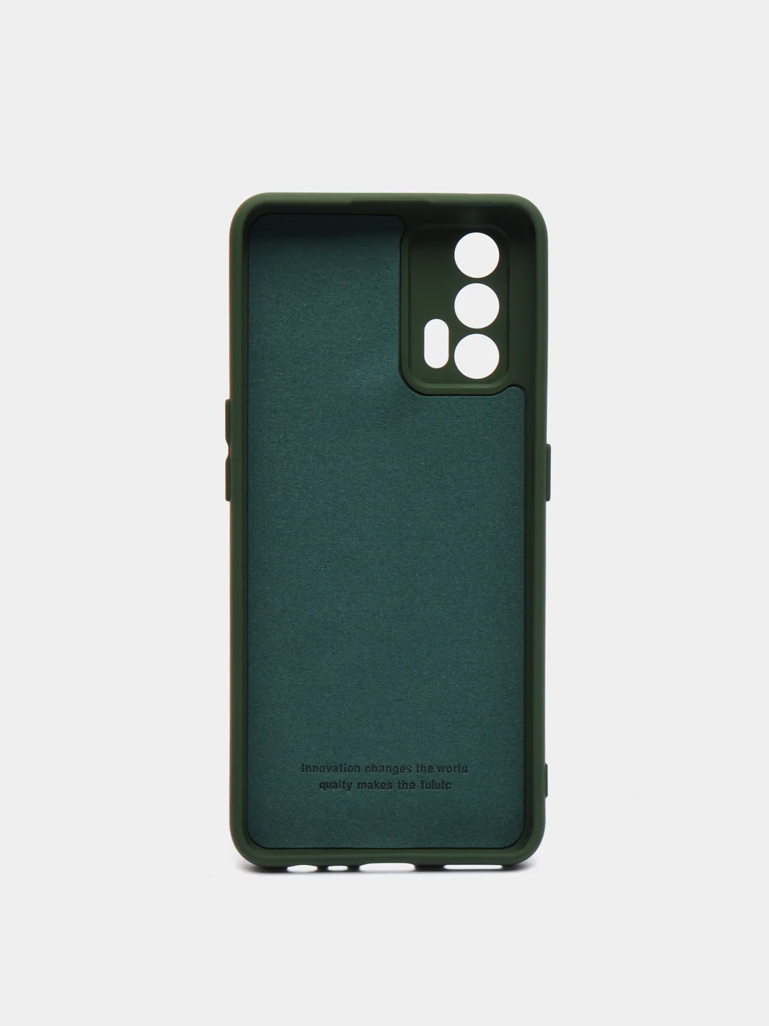 Тёмно-зелёный чехол REALME GT NEO 2T с защитой камеры и бархатом внутри