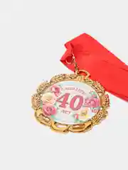 Медаль юбилейная с лентой "40 лет. Цветы", D = 70 мм