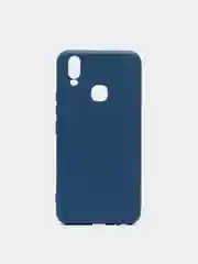 Синий меланж чехол с защитой камеры и бархатом внутри VIVO Y11