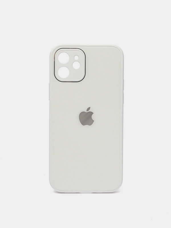 Чехол силиконовый со стеклянной панелью для iPhone 12