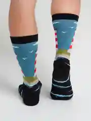 Оливковый высокие носки с принтом хлопковые, унисекс