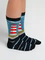 Оливковый высокие носки с принтом хлопковые, унисекс