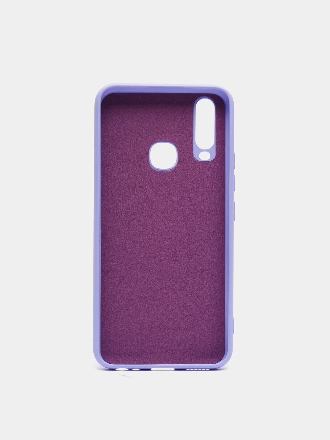 Сиреневый чехол с защитой камеры и бархатом внутри Vivo Y12