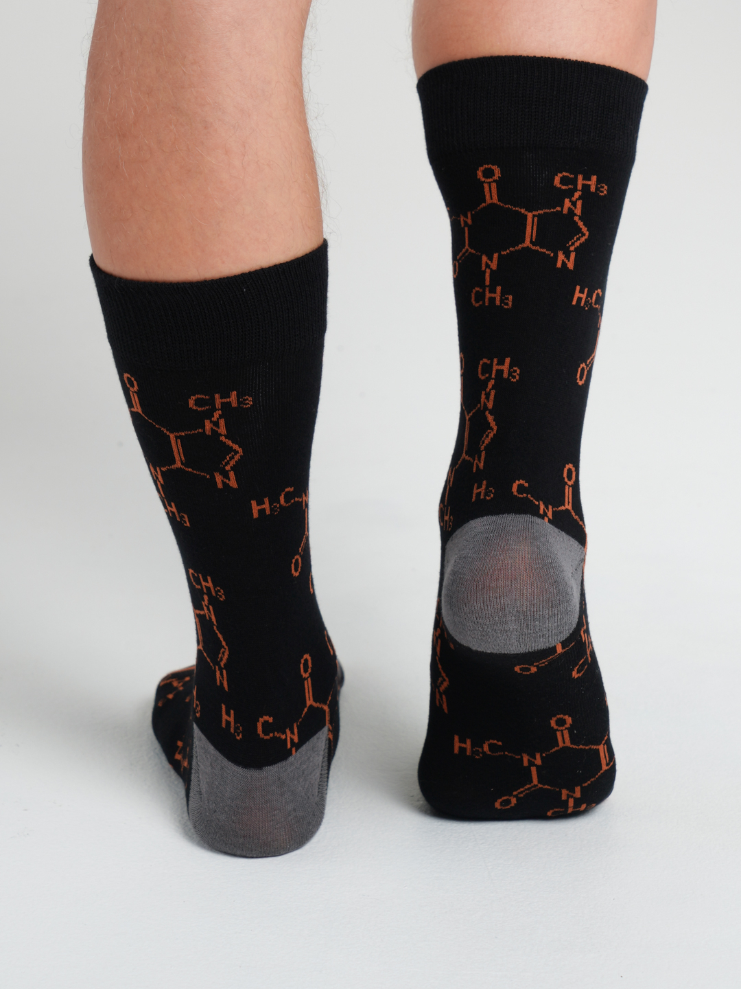 Socksmith Men's Caffeine -The Molecule Crew Socks, Black