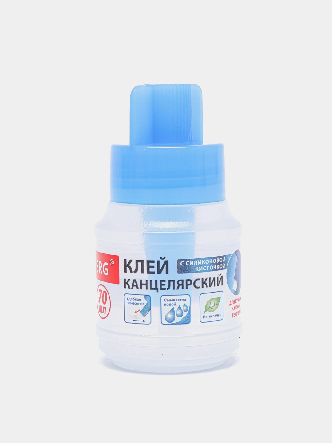 Клей канцелярский Brauberg, 70 мл, 12 штук, с силиконовой кисточкой, 880109