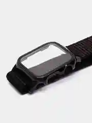 Хром ремешок для Apple Watch 7 series c защитным стеклом бампером, 41, 45 мм нейлоновый