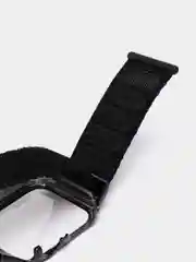 Черный ремешок для Apple Watch 7 series c защитным стеклом бампером, 41, 45 мм нейлоновый
