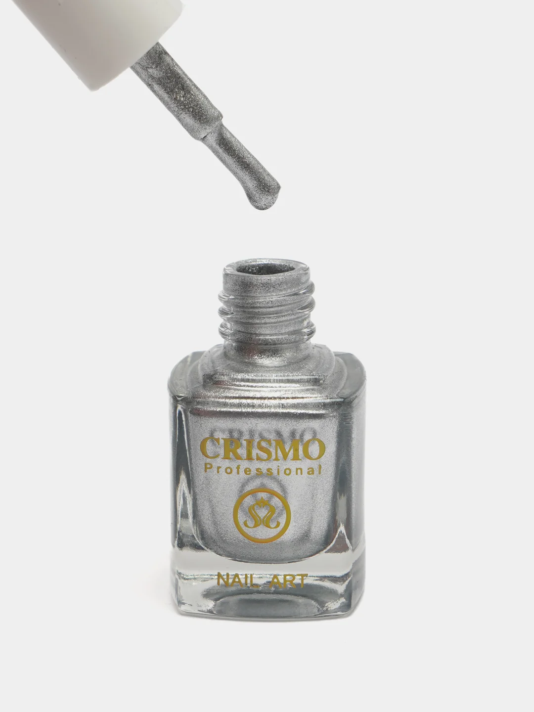 Серебряный лак для стемпинга (стэмпинга) Crismo, белый и черный