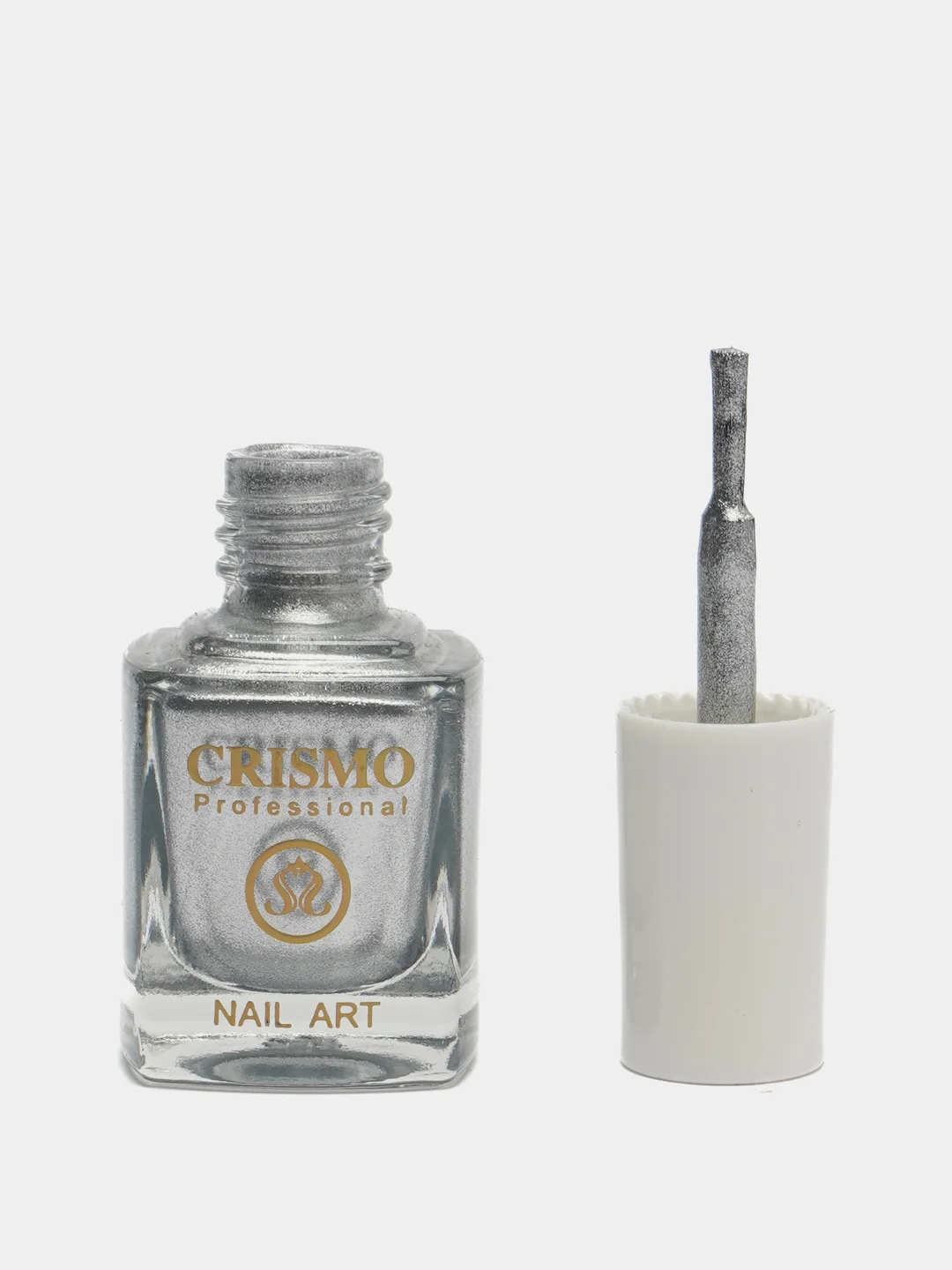 Серебряный лак для стемпинга (стэмпинга) Crismo, белый и черный