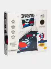Бирюзовый комплект постельного белья, подростковое, 1.5-спальный, хлопок, бязь/поплин