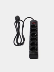 Сетевой фильтр Defender DFS 151 1,8 м, черный, 6 розеток