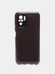 Угольный чехол Xiaomi Redmi Note 10 / Redmi Note 10S / Poco M5s блестящий с защитой камеры