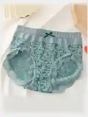 Зеленый трусы женские, бесшовные, средняя посадка