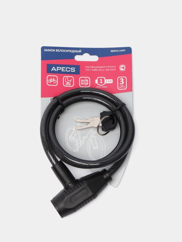 Замок велосипедный на ключе Apecs
