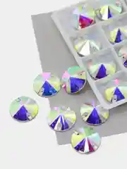 Ледяной стеклянные пришивные стразы Dongzhou Риволи CrystalAB