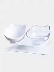 Серебряный миска для кошек и собак, двойная, с наклоном, 6 цветов